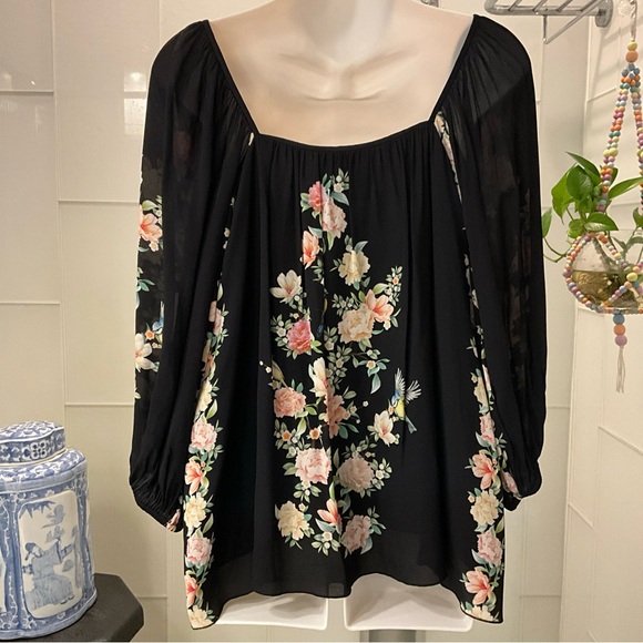 NWT$295 Jade By Johnny Was Birdie Top SMALL Black - Picture 6 of 9